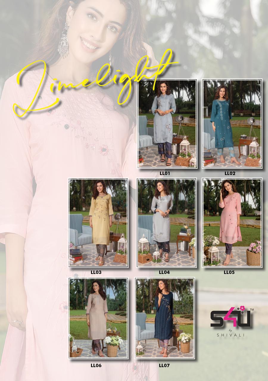 S4u Shivali Limelight Fancy Festive Were Masleen Kurtis With Bottom Collection

